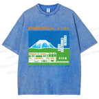 Unisex Numakubo Station Printed Washed Tee