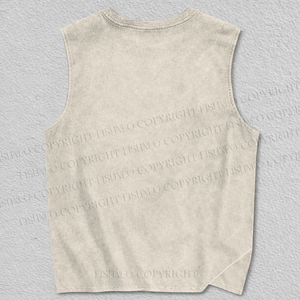 Unisex Vintage Black Cat on Tree Printed Tank Top