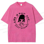 Unisex Yoshitomo Nara Life is Only One Printed Washed Tee