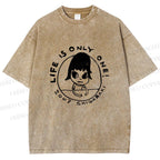Unisex Yoshitomo Nara Life is Only One Printed Washed Tee