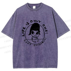 Unisex Yoshitomo Nara Life is Only One Printed Washed Tee