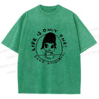 Unisex Yoshitomo Nara Life is Only One Printed Washed Tee