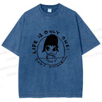Unisex Yoshitomo Nara Life is Only One Printed Washed Tee