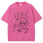 Unisex Yoshitomo Nara Graffiti Printed Washed Tee