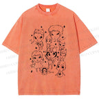 Unisex Yoshitomo Nara Graffiti Printed Washed Tee