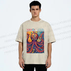 Unisex Yayoi Kusama Octopus Printed Washed Tee