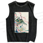 Unisex Divine Tortoise Printed Washed Tank Top