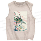 Unisex Divine Tortoise Printed Washed Tank Top
