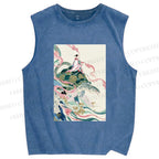 Unisex Divine Tortoise Printed Washed Tank Top