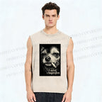 Unisex Slogan Dog Printed Washed Tank Top
