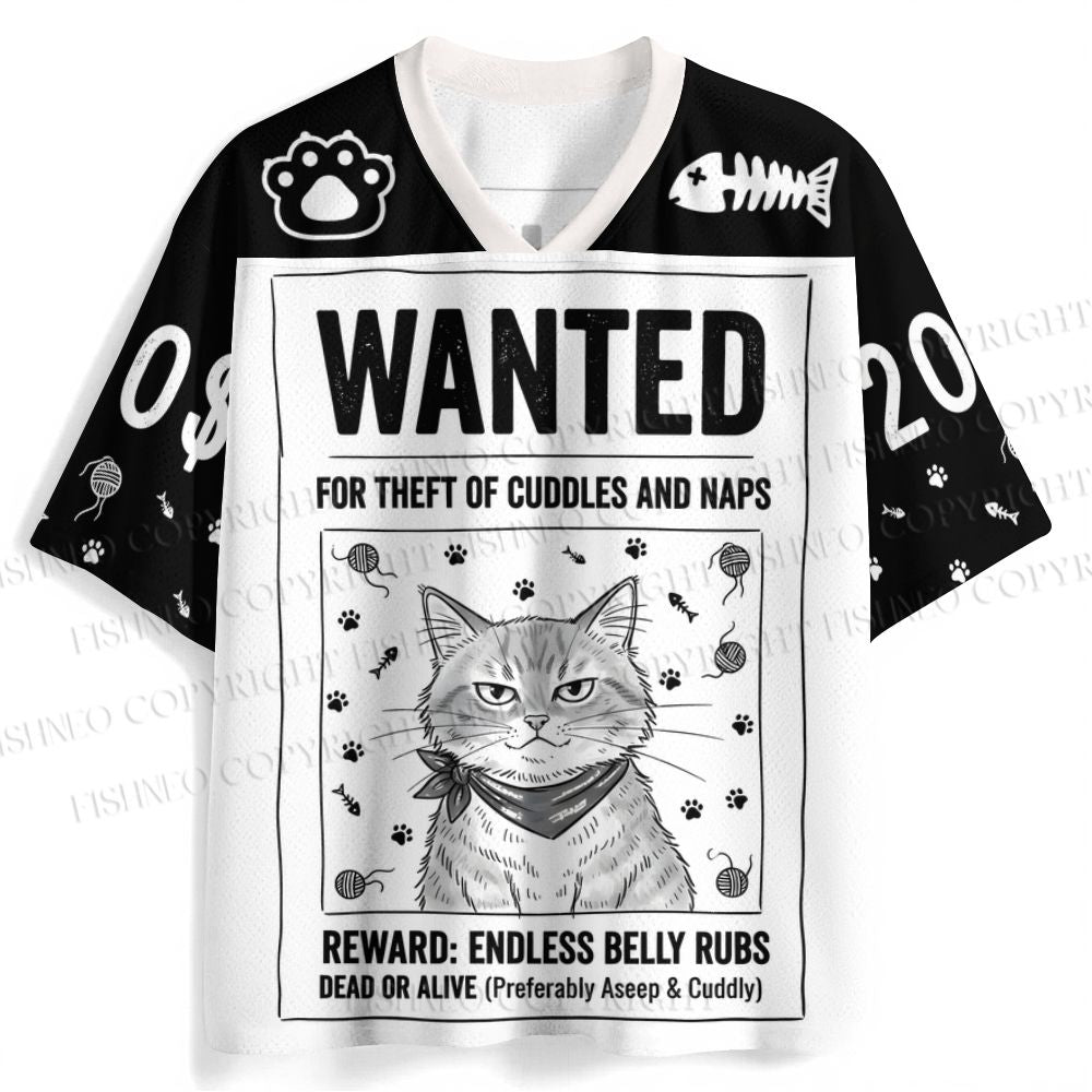 200$ Wanted Cat Printed Jersey Shirts