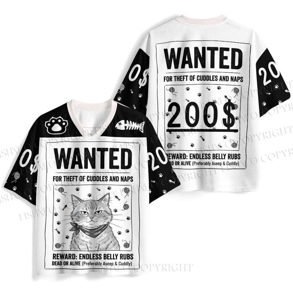 200$ Wanted Cat Printed Jersey Shirts