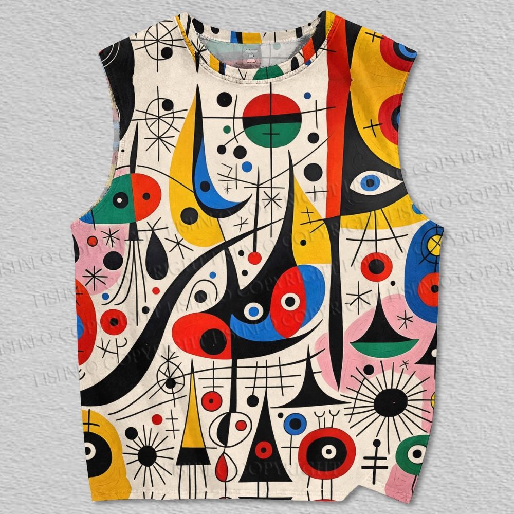 Unisex Joan Miró Style Art Printed Tank Top