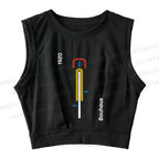 Bauhaus Bicycle Sleeveless Crop Tops