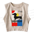 Bauhaus Dachshund  Sleeveless Crop Tops