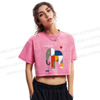 Bauhaus Elephant Washed Cropped T-Shirt