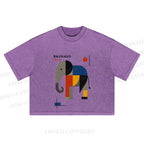 Bauhaus Elephant Washed Cropped T-Shirt