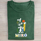 Joan Miró Style Dog Printed Washed Folded T-shirt