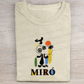 Joan Miró Style Dog Printed Washed Folded T-shirt