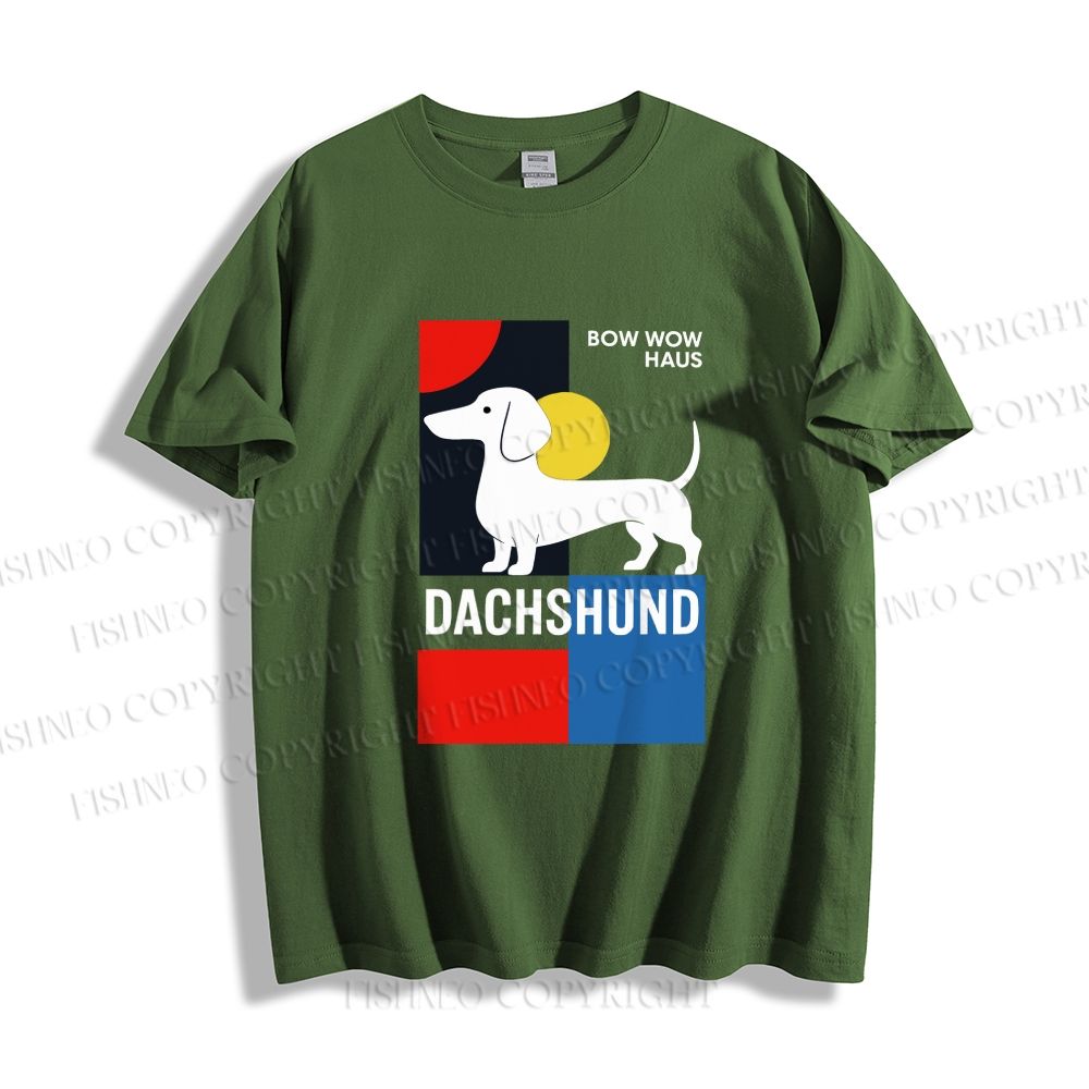 Unisex Classic Cotton Bauhaus Dachshund Printed T-shirt