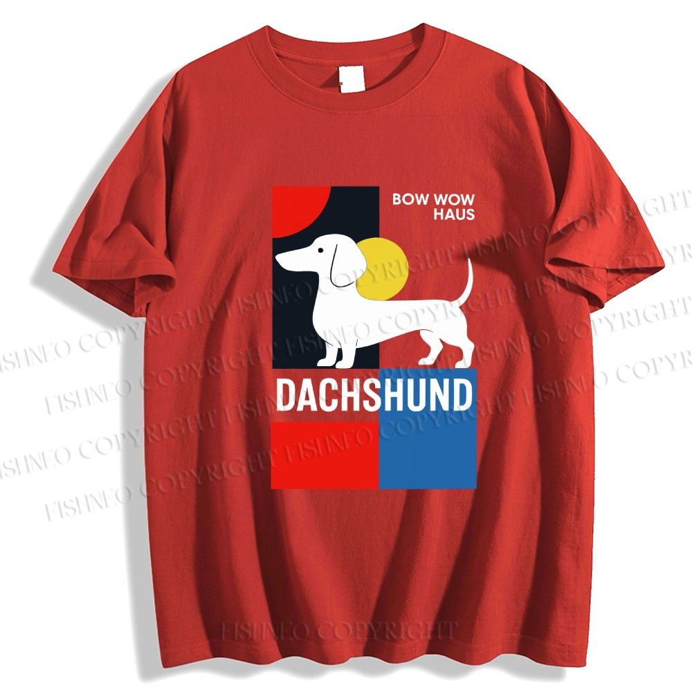 Unisex Classic Cotton Bauhaus Dachshund Printed T-shirt