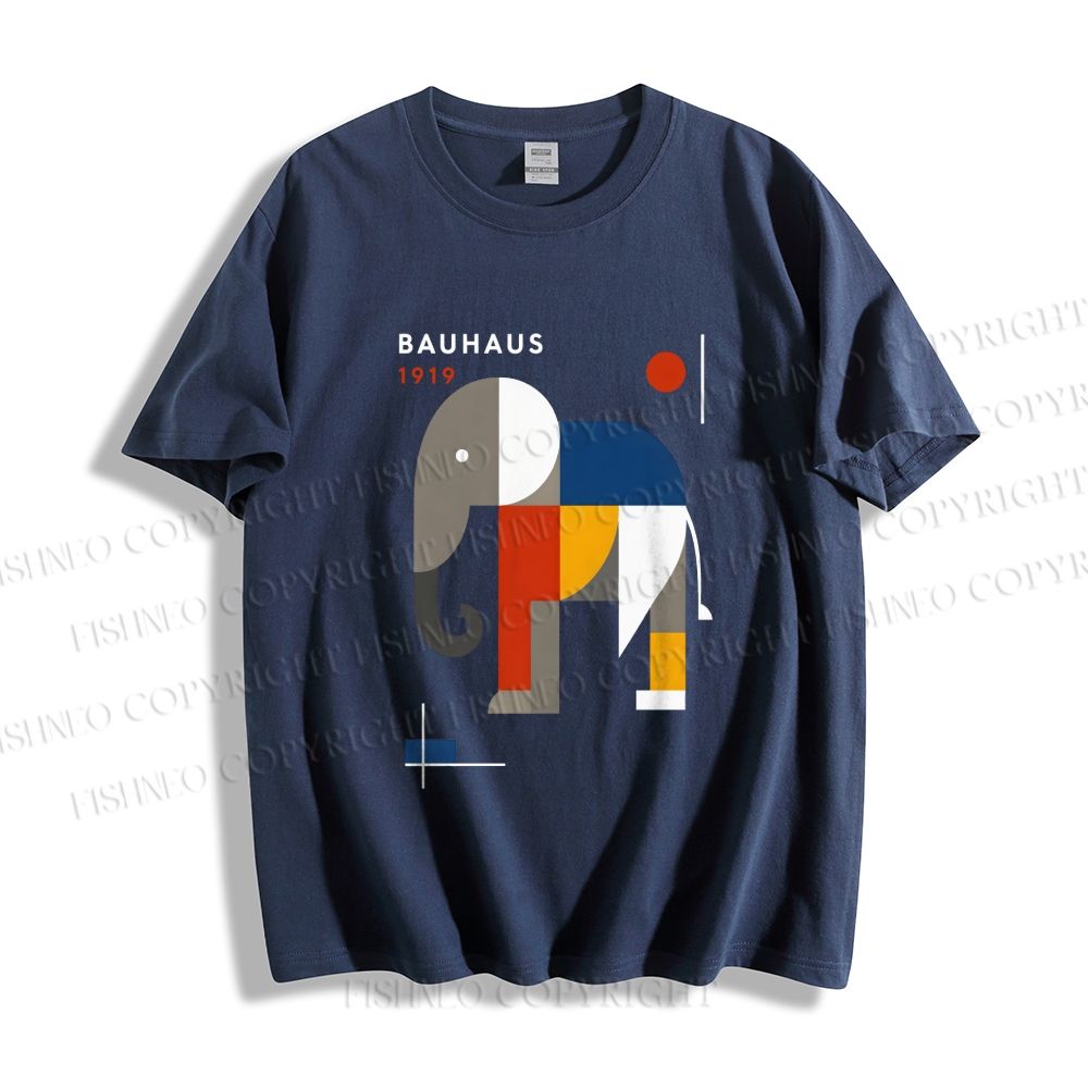 Unisex Classic Cotton Bauhaus Elephant Printed T-shirt