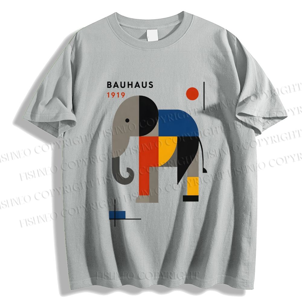 Unisex Classic Cotton Bauhaus Elephant Printed T-shirt