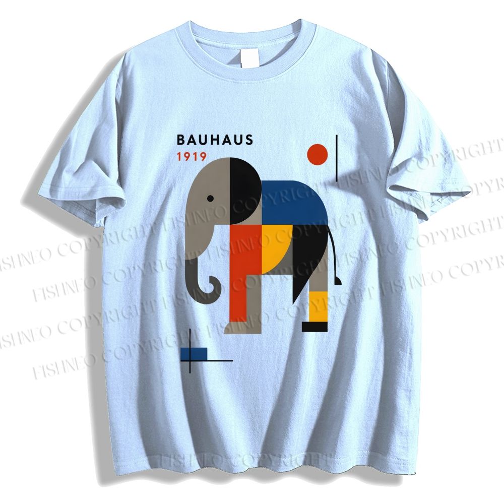 Unisex Classic Cotton Bauhaus Elephant Printed T-shirt