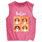 Unisex The Beagles Printed Washed Tank Top