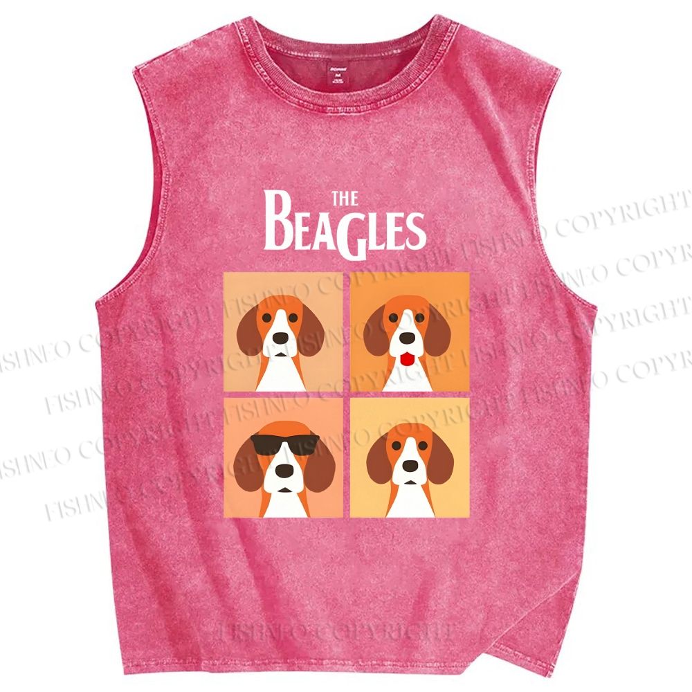 Unisex The Beagles Printed Washed Tank Top