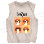 Unisex The Beagles Printed Washed Tank Top