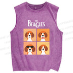 Unisex The Beagles Printed Washed Tank Top