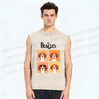 Unisex The Beagles Printed Washed Tank Top