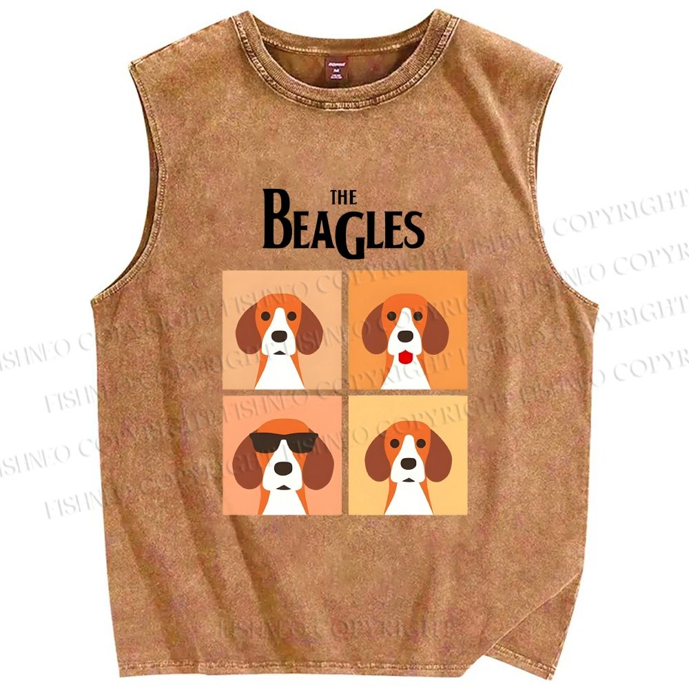 Unisex The Beagles Printed Washed Tank Top