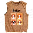 Unisex The Beagles Printed Washed Tank Top