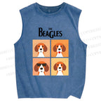 Unisex The Beagles Printed Washed Tank Top