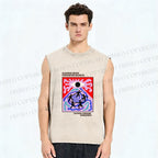Unisex Abstract Eye Printed Washed Tank Top