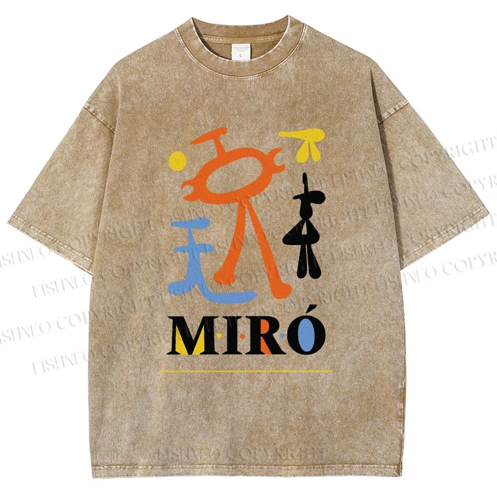 Unisex Joan Miró Parler Seul 2 Printed Washed Tee