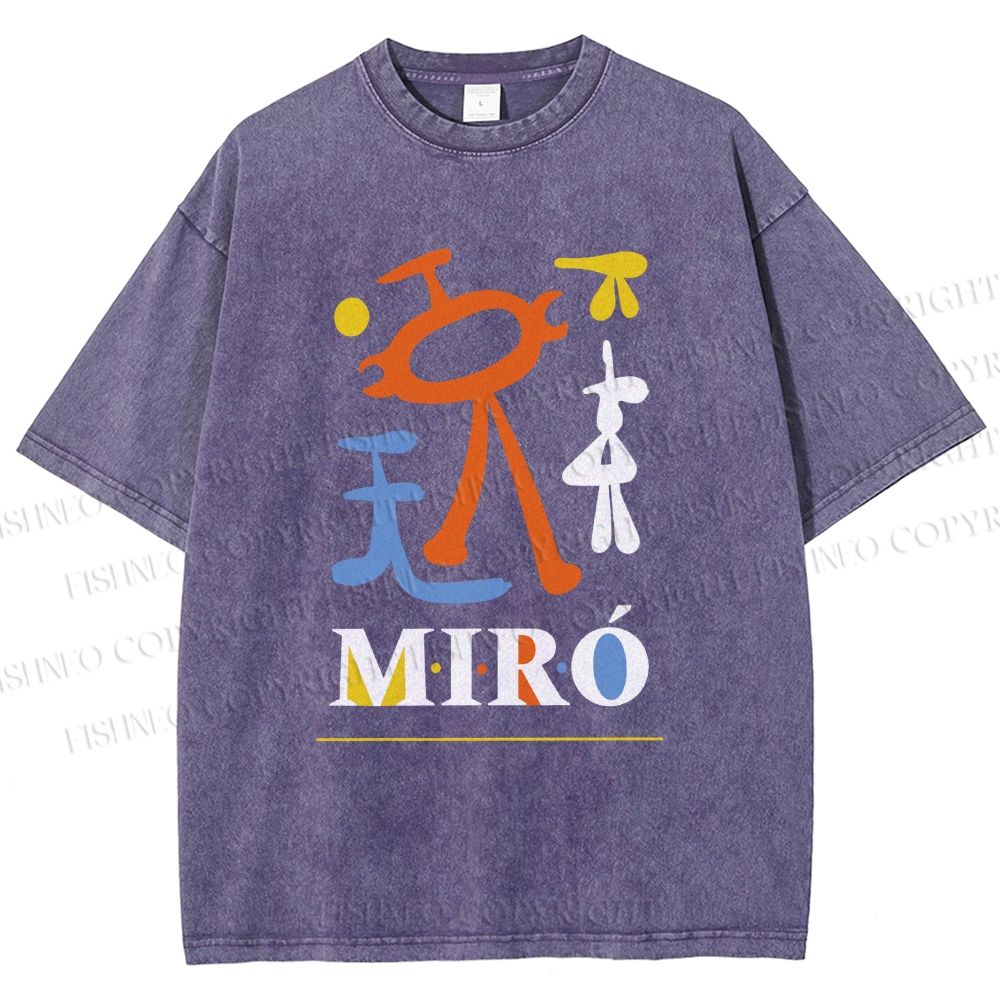 Unisex Joan Miró Parler Seul 2 Printed Washed Tee
