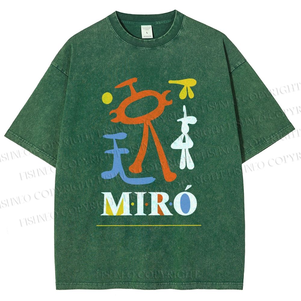 Unisex Joan Miró Parler Seul 2 Printed Washed Tee