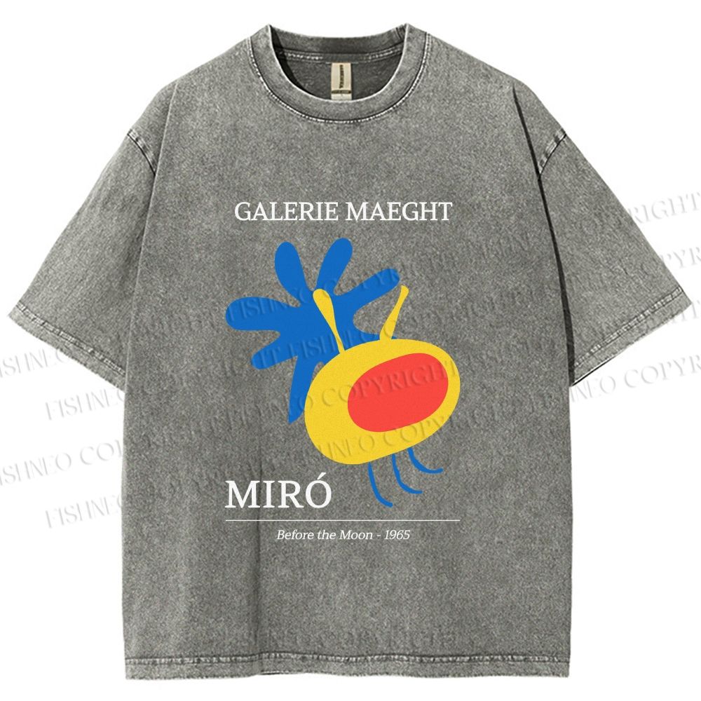 Unisex Joan Miro Before the Moon Printed Washed Tee