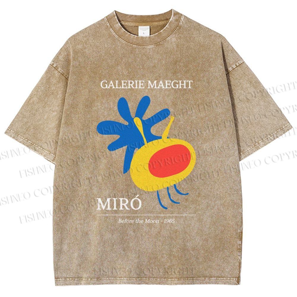 Unisex Joan Miro Before the Moon Printed Washed Tee