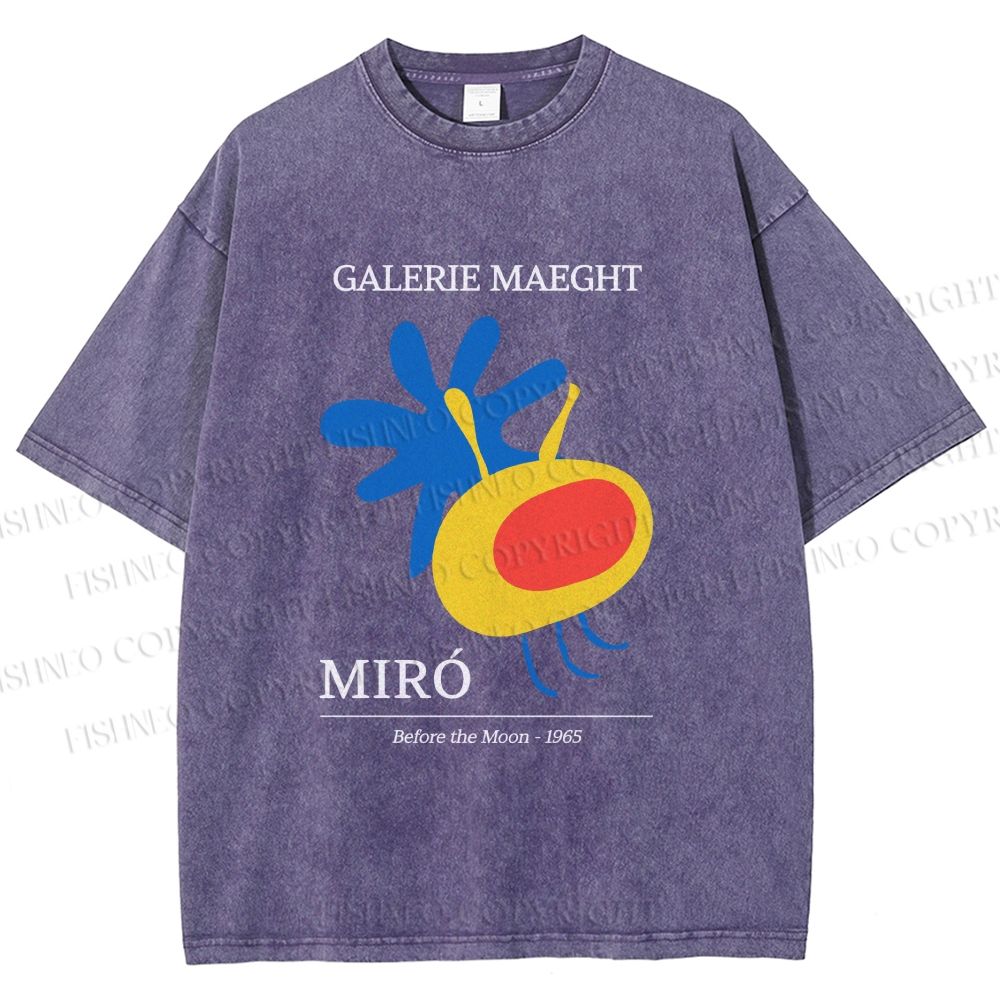 Unisex Joan Miro Before the Moon Printed Washed Tee