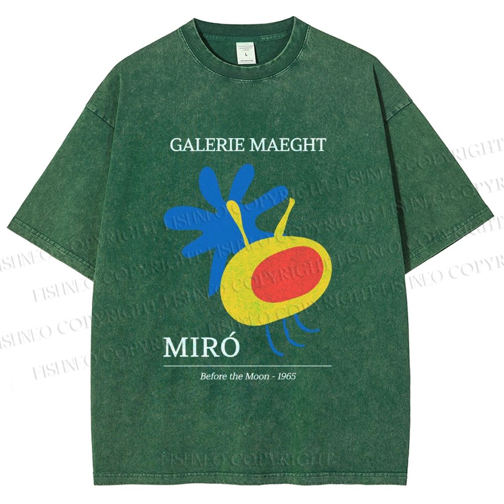 Unisex Joan Miro Before the Moon Printed Washed Tee