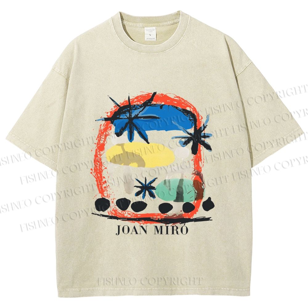 Unisex Joan Miro Constellations Printed Washed Tee