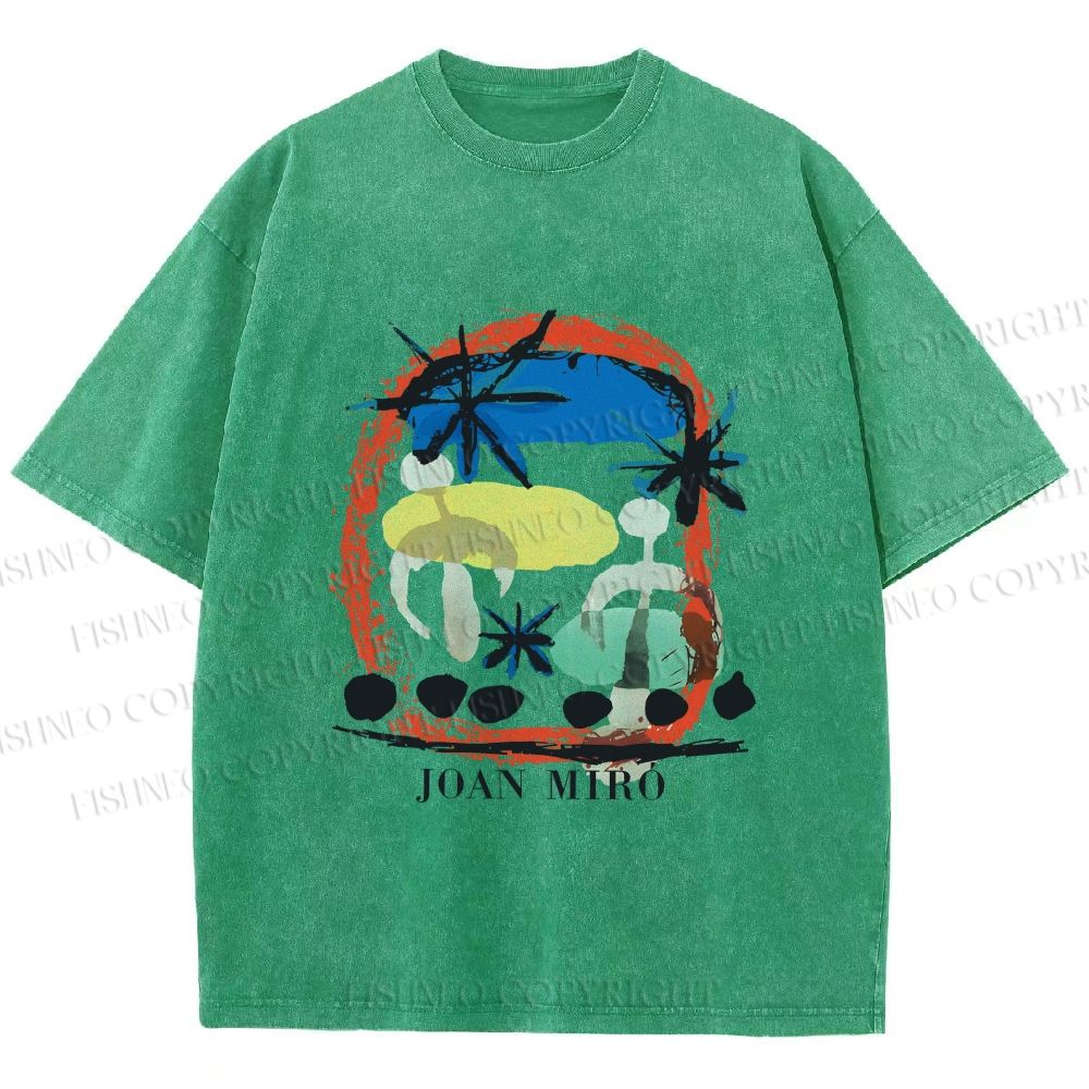 Unisex Joan Miro Constellations Printed Washed Tee