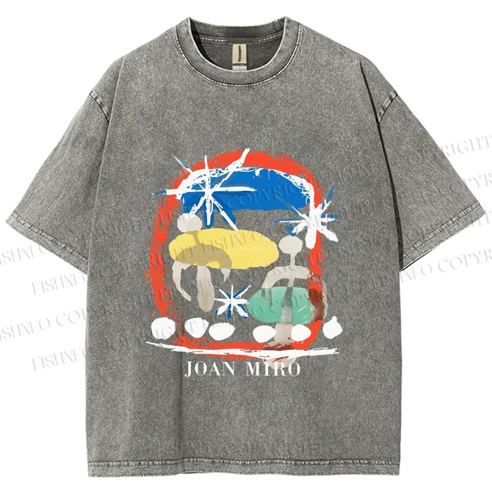 Unisex Joan Miro Constellations Printed Washed Tee
