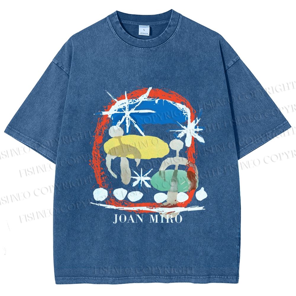 Unisex Joan Miro Constellations Printed Washed Tee