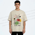 Unisex Joan Miro Vintage Abstract Lithograph Printed Washed Tee