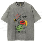 Unisex Joan Miro Vintage Abstract Lithograph Printed Washed Tee